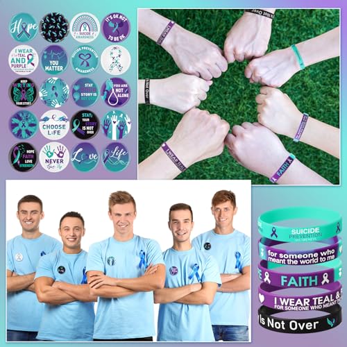 Bracelets et épingles de sensibilisation ruban violet accessoires pour événements