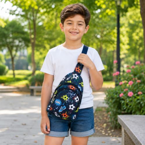Image of Asera Chest Bags for Kids Lightweight Adjustable Straps, Multiple Pockets - Perfect for School, Travel, and Outdoor Adventures