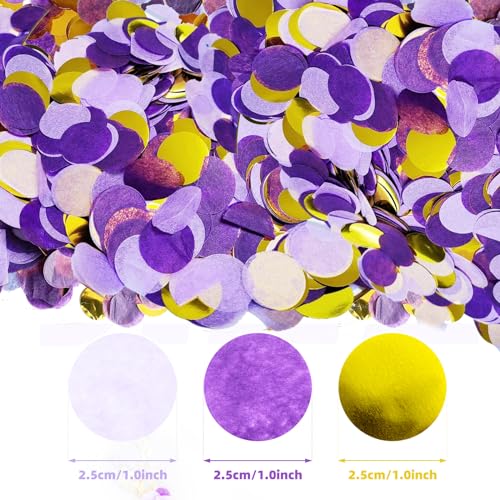 Image of Purple Gold Confetti /Purple Gold Party Table Decorations /Eid Mubarak /Purple Birthday Decorations /NYU Graduation Party Decorations 2026 (Pack of 3)