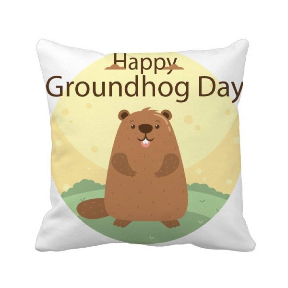 Coussin Jour de la Marmotte 40x40 cm décoratif multicolore pour canapé