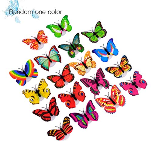 Preisvergleich Produktbild Candyboom 3D Innovative LED-Beleuchtung Bunte Schmetterling Wandaufkleber Nette Schmetterling LED Nachtlicht Home Room Desk Wall Decor