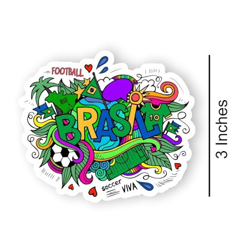 Image of Brasil Acrylic Fridge Magnet - UV Textured Printed, Stylish Multicolor Magnet for Fridge, Wardrobe & Metal Surfaces, Pack of 1 (Brasil)