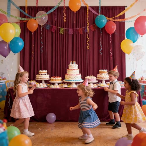 Image of 10ft x 10ft Rust Backdrop Curtains for Parties, Polyester Fabric Backdrop Drapes with Rod Pockets for Weddings, Birthday, Halloween, Photography, Christmas Party Background Curtain, 2 Panels