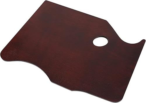 Paleta de pintura cuadrada rectangular de 16 x 12 pulgadas paleta ergonómica de madera de nogal para pintura de acuarela al óleo paleta de artistas A