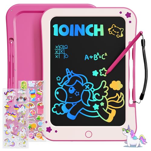 TEKFUN Kinderspielzeug für 3 4 5 6 Jahre alt Jungen Mädchen Geschenke, 10 Zoll LCD Schreibtablett Kinder Zeichentafel, pädagogische Reise Spielzeug Junge Mädchen Geburtstag Alter 3-8 (Rosa)