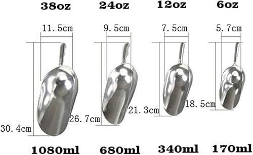 Miniatura 2 de Cuchara para cubitos de hielo pala de aleación de aluminio cucharas de utilidad de cocina cuchara de hielo para máquina de hielo congelador granos