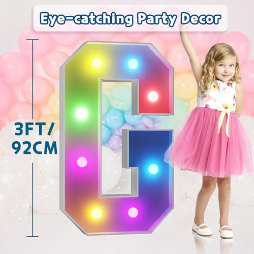 Image of Imprsv Colorful 3FT Marquee Letters G, 18 Colors Large Light up Letters
