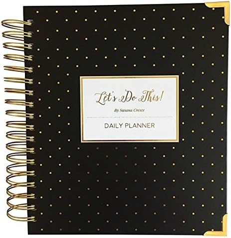 Let's do This Best Daily Notebook Planner, Undated Daily Hourly Planner/Daily Weekly Planner to Increase Productivity, 9 X 9.5 inch, 1 Year Daily Planner Polka Dots