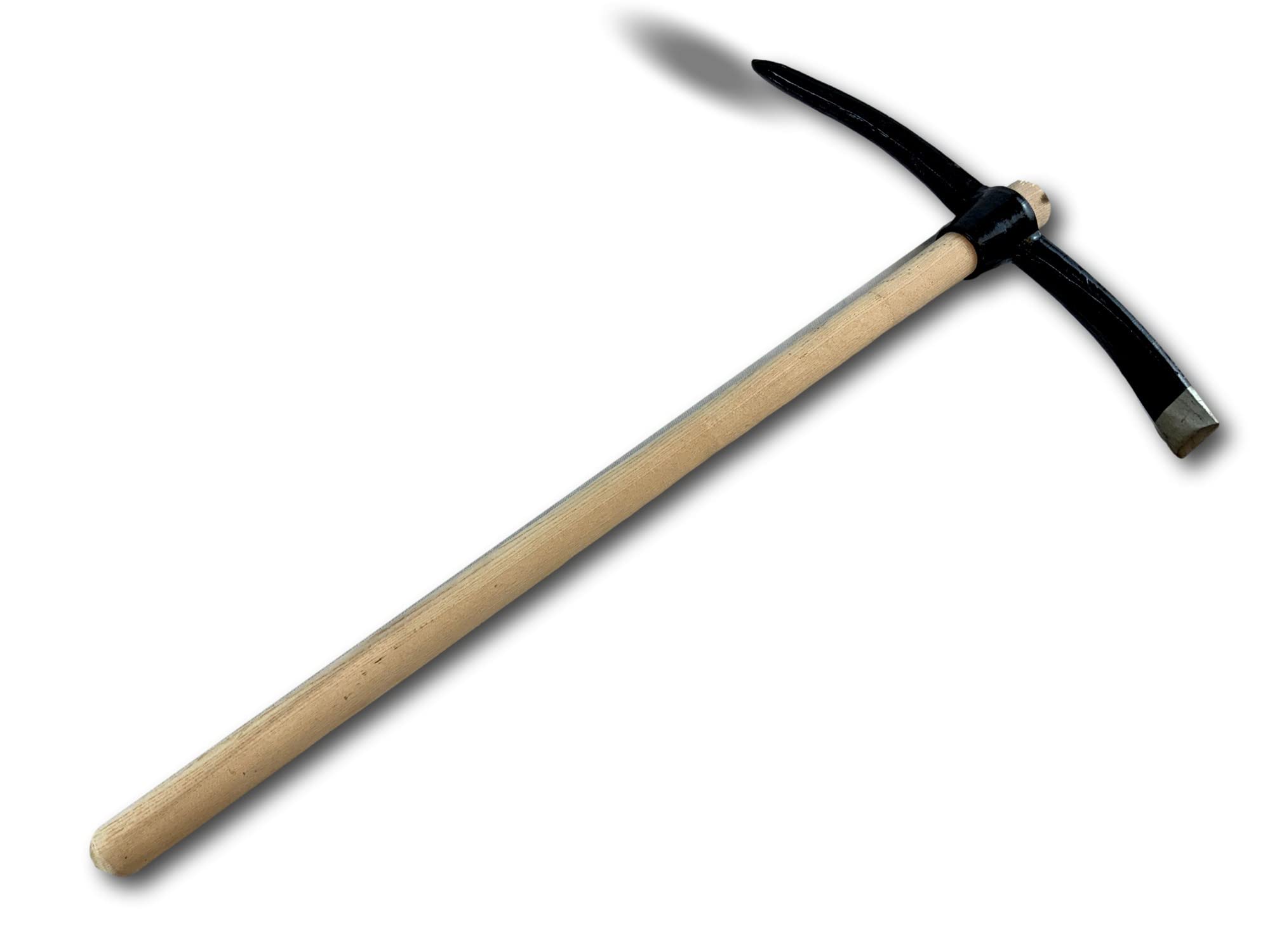 Pioche de terrassier (pic) | Manche de 90 cm en bois fabriqué en France | Panne en acier forgé avec pointe et langue | Racler et couper | Creuser décompacter ou épierrer | Kibros PIOCHM