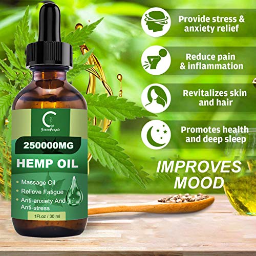 (2 Pack) GPGP GreenPeople Cbdmd Natural Hemp Extract Oil - 250,000MG - Pure Organic Oil Suitable for Anti-Anxiety, Anti-Stress, Sleep and Mood Support