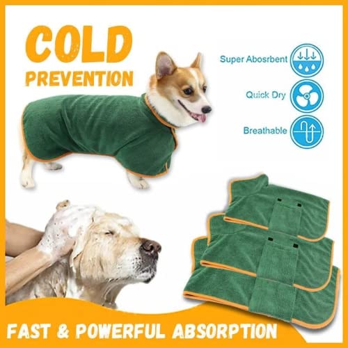 Peignoir pour chien en microfibre absorbante jaune taille M