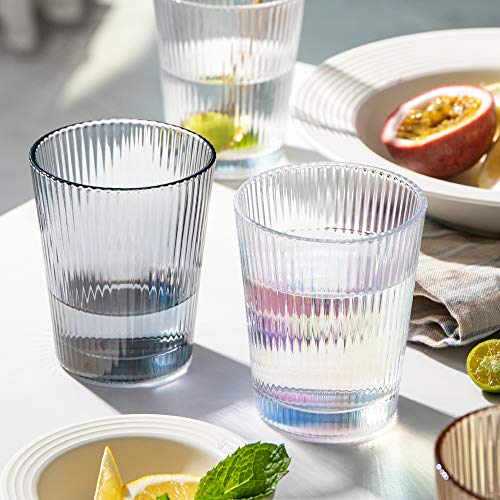 Verres transparents classiques à rayures verticales robustes 237ml - 7