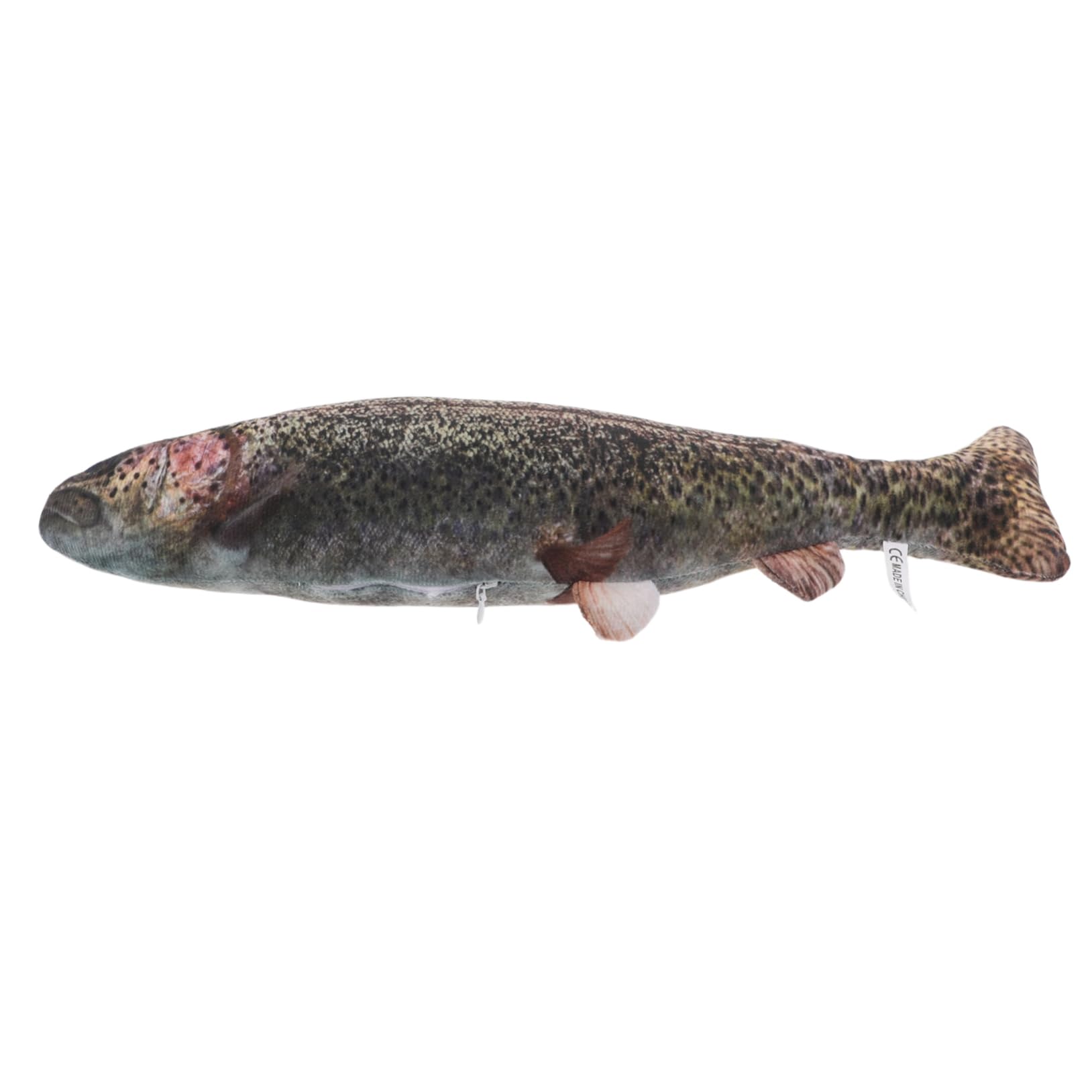 KONTONTY Realistic Fish Plush Pillow Soft Lifelike Trout Stuffed for Portable Travel Companion Decorative Animal Cushion for Home and Outdoor Use