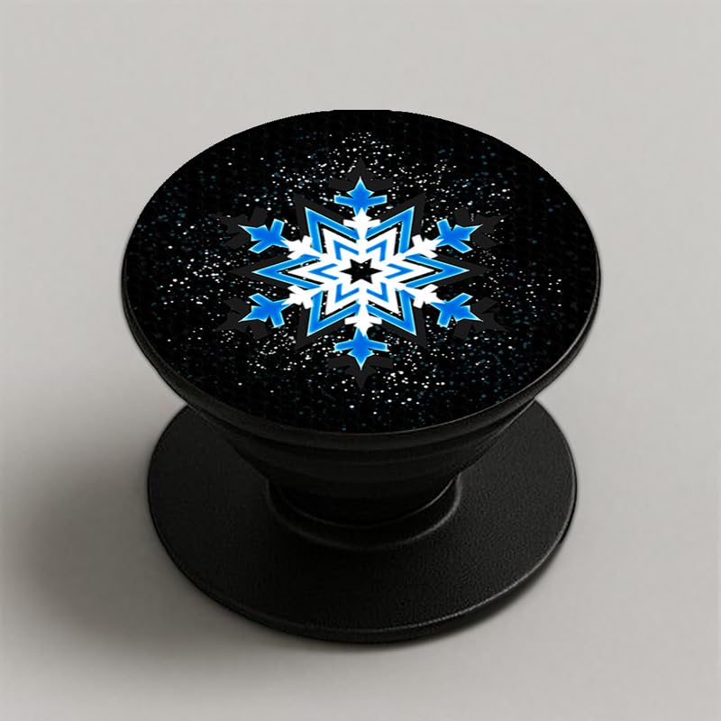 Image of Phone Case Holder | Expanding Kickstand, Mobile Phone Hold Grip for iPhone, Samsung, OnePlus & All Smartphones - Mandala (Blue White)