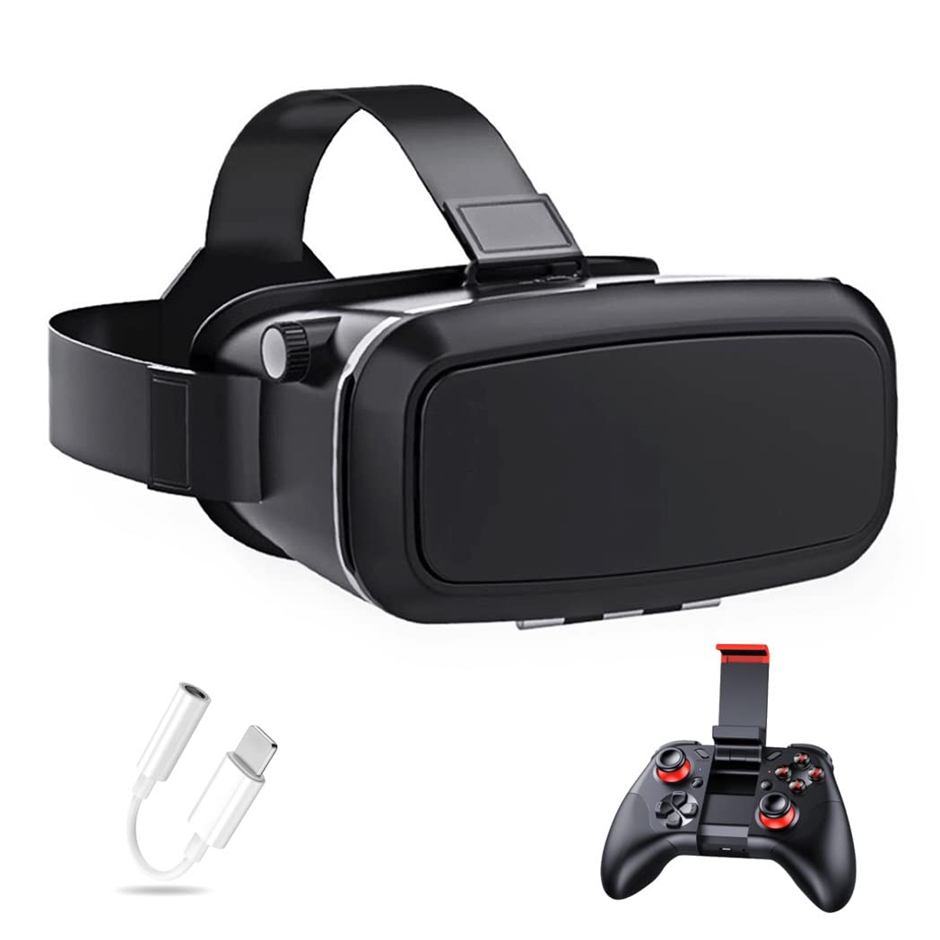 Occhiali VR, Visore Realtà Virtuale, Cuffie 3D VR Compatibile con Tutti Gli, Lente Regolabile per Film e Giochi 3D, per iPhone 13 Pro Max/13 Pro/13/12/11, per Samsung Galaxy S21, Huawei, Xiaomi