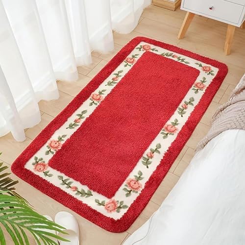 Amazon.com: Apioiqa Rose Rug Runner Rug Romantic Rose Flower Rug Shaggy ...