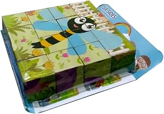 لغز مكون من 6 مكعبات خشبية، 16 قطعة (تلوين الحشرات)