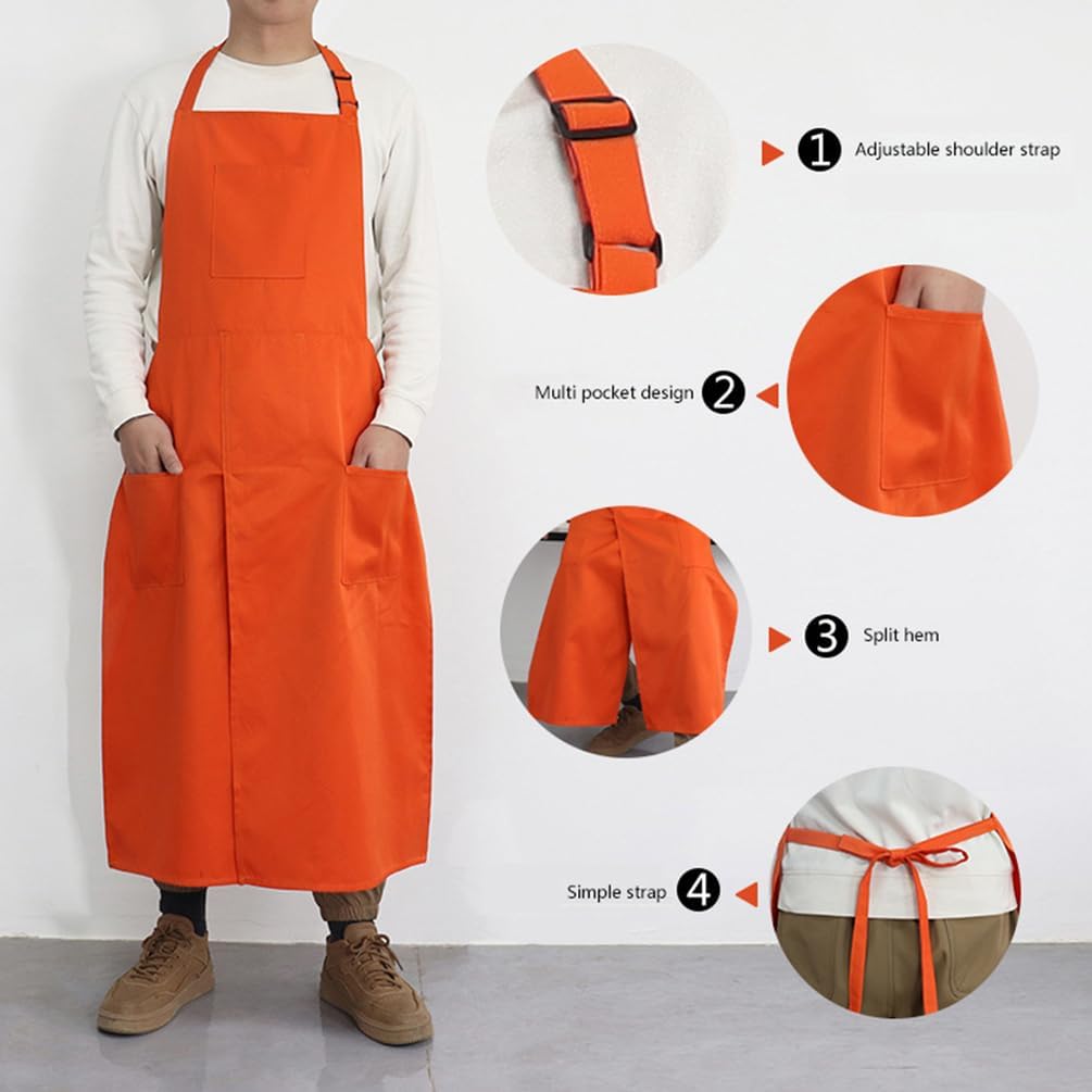 Lightweight Split Leg Chef Apron for Men Women Canvas Adjustable Neck Strap Aprons for Cooking, Baking, BBQ