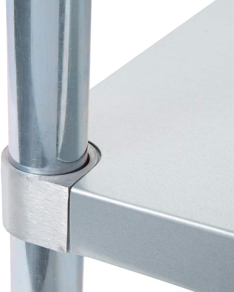 TableTop King 24" x 60" 18-Gauge 304 Stainless Steel Commercial Work Table with Galvanized Legs and Undershelf