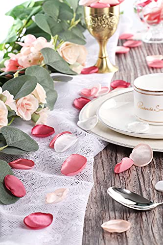 Aivanart Blush Pink Wedding Decoration Supplies Set(Pack Of 2) - 400Pcs Silk Rose Petals And 10Ft Chiffon Table Runner For Table Centerpieces Reception, Bridal Shower,Birthday Party, Home Decorations #TOP2
