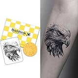 Boldink Temporary Tattoos, semi permanent tattoos, 15-day long lasting tattoo sticker, waterproof and anti-reflective, unique design（Eagle Eye）