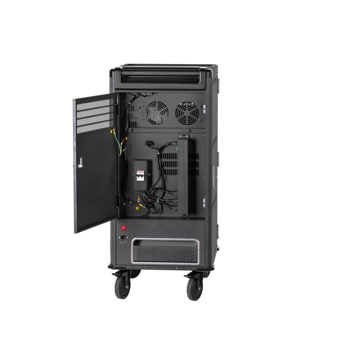 Ewent Chariot de Charge USB-C PD pour 30 appareils EW1702 - Support pour Ordinateur Portable, Tablette et appareils électroniques, avec câbles préinstallés, Gestion des câbles et sécurité intégrée