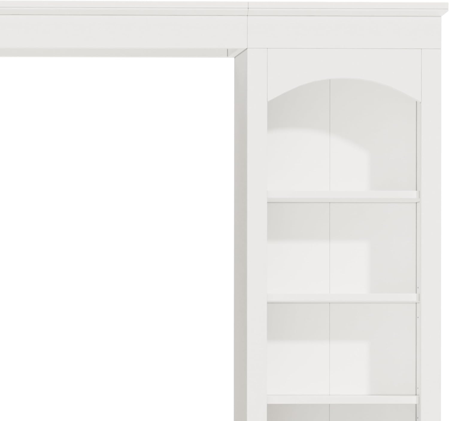 LUMISOL Large TV Stand for TVs up to 70", Farmhouse Entertainment Center with Side Cabinets, Arched Wall Unit with Bookshelf, 106.3" Media Console with 2 Drawers, for Living Room, White