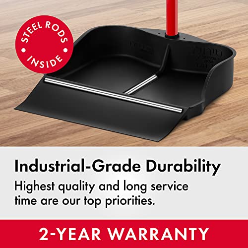 Tyroler Multi-Purpose Extra Large 100% Rubber Dustpan For Dry & Wet Floor Cleaning Indoor And Outdoor | New 105Cm Long Aluminum Anti-Rust Handle | Compatible With Any Size Broom And Squeegee #TOP6