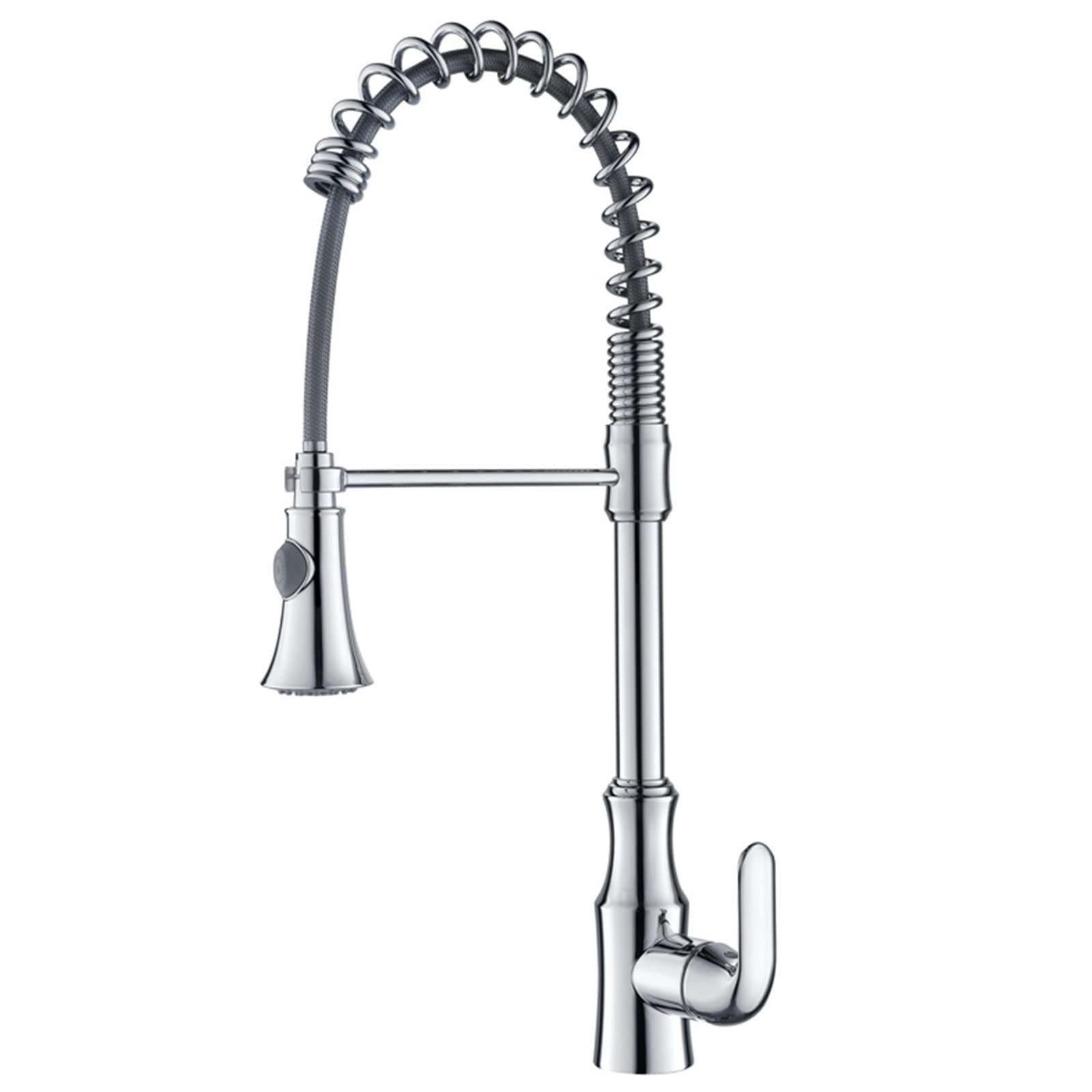 ZQFHSX Kitchen Faucet,Pull Down Sink Faucet with Sprayer, Brass Single Handle Lever Spring Faucets,High Arc Contemporary RV Faucets,Brushed(Cromo)