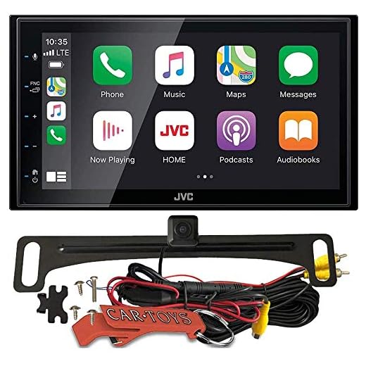 JVC KW-M560BT 6.8" Capacitive Multimedia Car Receiver Safe Driver's Bundle with Voxx HD Backup Camera. With Apple CarPlay, Android Auto, Android USB Mirroring, Bluetooth, SiriusXM Ready.