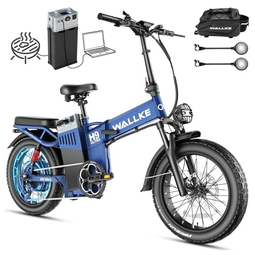 Wallke H9 Ultra Long Range Electric Bike for Adults 55Ah 2640Wh 180 Mile, 37MPH Fast Ebike 4000W, 2-in-1 Battery AC/DC Power Hub & AC/Solar-Charging, Torque Sensor, Air Suspension,20" Fat Tire E Bike