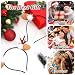 minkissy 2 Stücke Weihnachten Rentier Geweih Stirnband Plüsch Filz Rotwild Ear Elk Horn Hairband Krone Haarreifen Cosplay Kopfschmuck Für Weihnachten Party Urlaub Hochzeit Geschenk