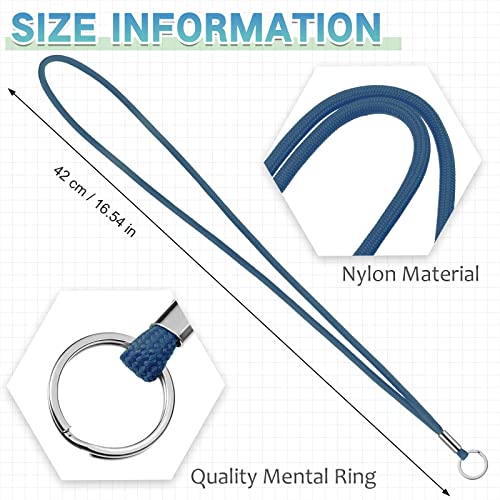 Nezyo 2 Stück Schlüsselband Lang Lanyard Schlüsselanhänger Umhängeband Lanyard Schlüsselband Schlüsselkette Band mit Ring für Schlüssel Ausweis Handy Kamera Lanyard (Schwarz und Blau)