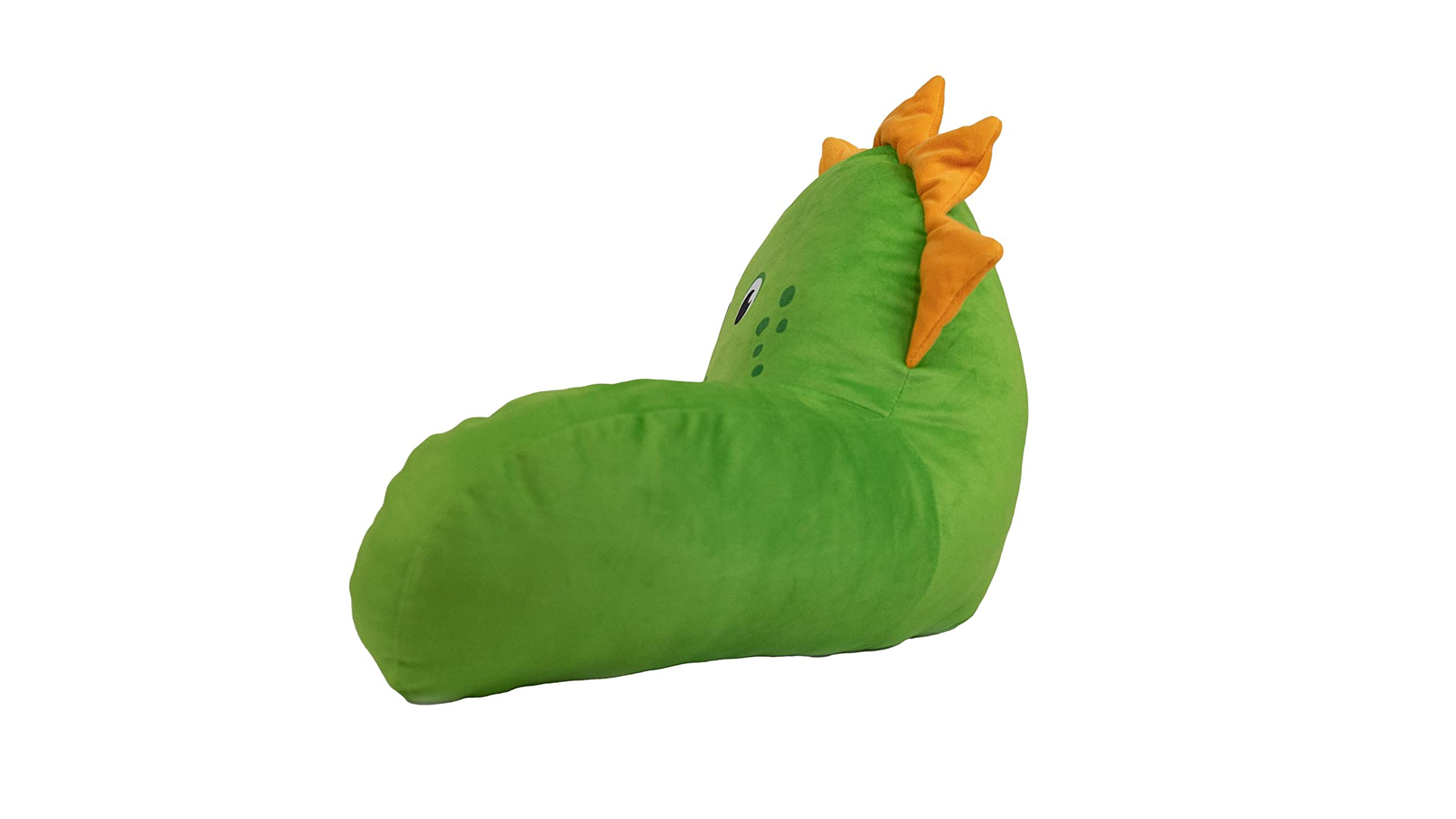 Unicorns & Robots Kid's Bed Rest Pillow with Arms, Back Rest Cushion for Reading or Playing, Oeko TEX Certified, Oversized Plush Filled Backrest Pillow for Boys and Girls, Dino, Green