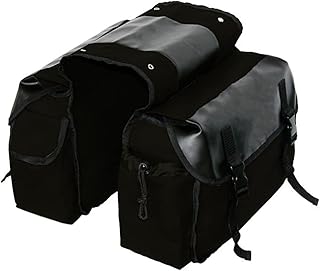 fengny Bolsa de sela para motos de grande capacidade para viagens de lona à prova d'água Alforjes Caixa de ferramentas laterais Bolsa para motos