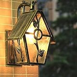 ITOSUI Lanterna da Parete Rustica per Esterni - Lampada da Parete Vintage in Bronzo Impermeabile con Pannelli in Vetro per Veranda, Patio, Ingresso e Giardino.