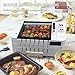 XHJ 4-in-1 Electric Indoor Grill Smokeless for Home,Countertop Electric Grill with Removable Sizzling Grill Pan & Grate + Auto Rotating Kabob Skewers + Electric Hot Dog Roller Dual Zone Cook with Lid