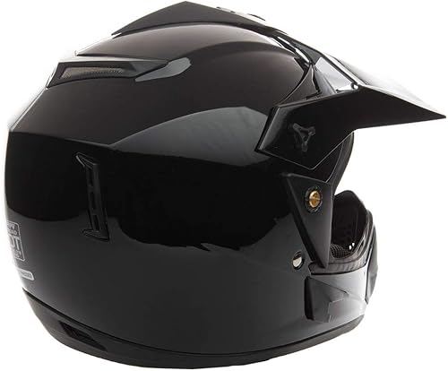 Miniatura 6 de Casco todoterreno DOT de motocicleta para adultos - MX ATV Motocross UTV, L, Negro (Shiny Black)