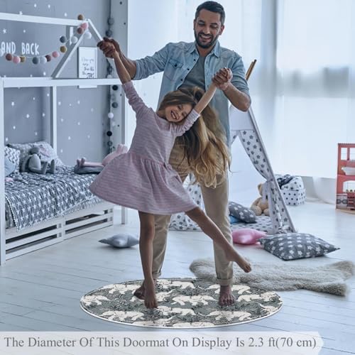 Tapis de salle de bain imprimé éléphant bébé douceur fleurie déco - 3