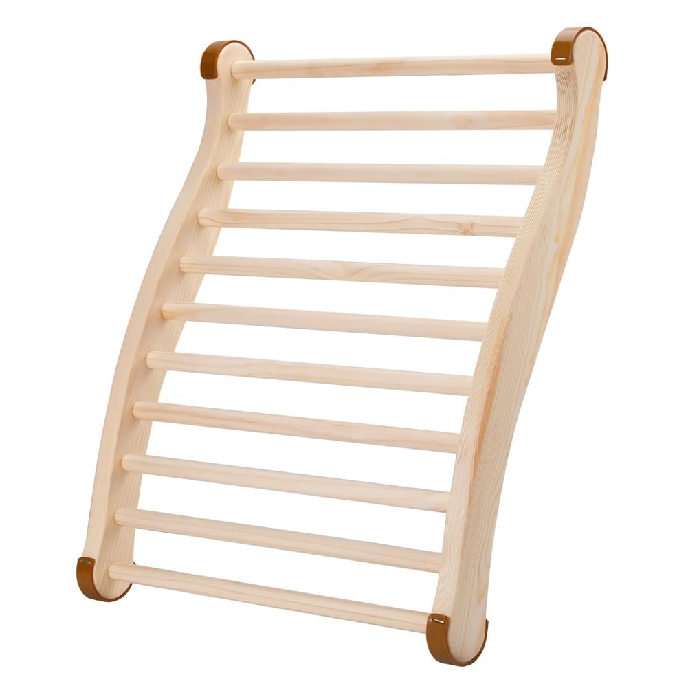 Evenden Sauna Backrest, Wooden Sauna Backrest, Ergonomic S-Shaped Backrest, Suitable For Sauna Recovery, Health And Relaxation
