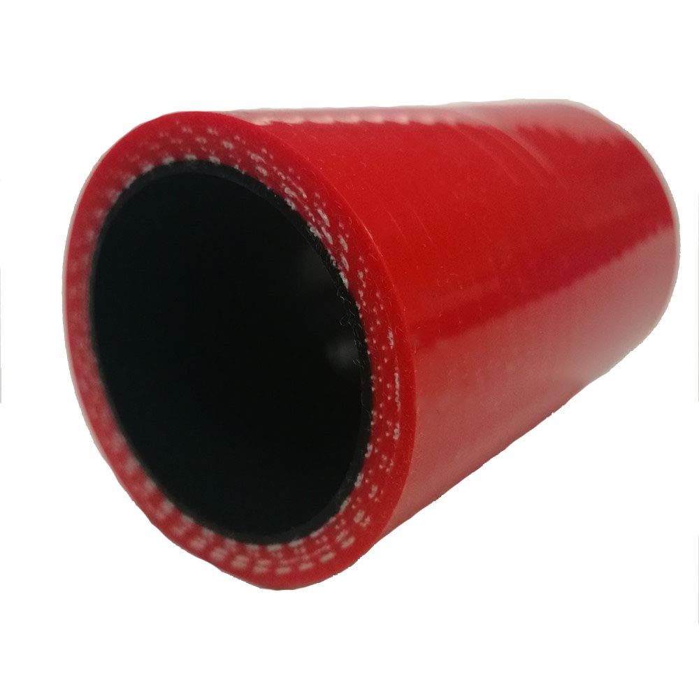 I33T Straight Coupler Hose 4-Ply High Performance Silicone Hose, ID 2 Inches / 51 mm, Wall Thickness 0.2 Inches / 5 mm, Length 3 Inches / 76 mm - Red