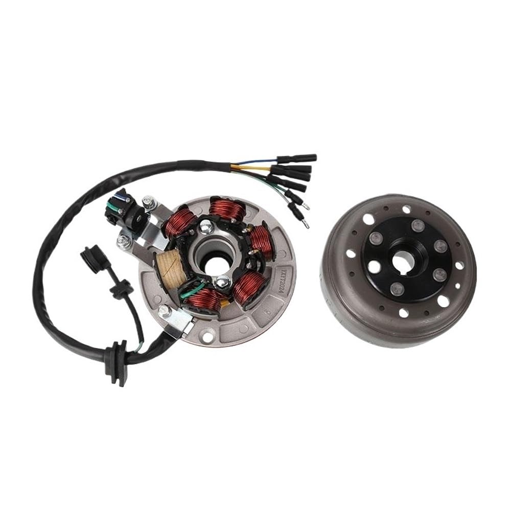 Bobina Estator Generador Motocicleta Bobina De Encendido para Motocicleta, Estátor Magnético, Motor 140CC, Kit Rotor 6 Polos, Accesorios Volante Inercia Repuesto