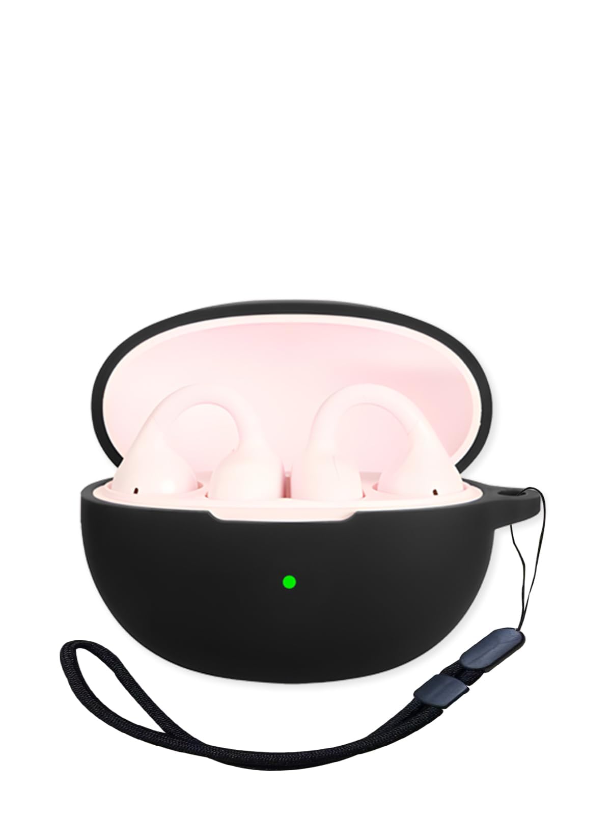 Case for Baseus Bass BC1 Active Noise Cancelling Earbuds,UYRUREL Premium Silicone Shockproof Protection Skin Touch Charging Port Accessible, Front LED