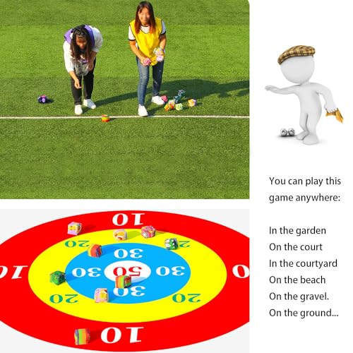 Jeu de pétanque intérieur et extérieur avec 10 boules de sable et cible