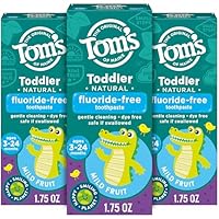 Tom's of Maine Fluoride-Free Toddler Training Toothpaste, Mild Fruit, 1.75 oz. 3-Pack (Packaging May Vary)