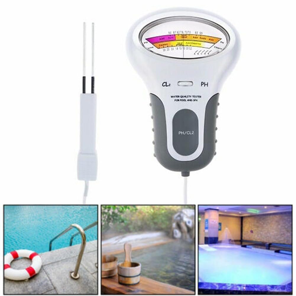 COYEUX Tester per Piscina misuratore di Cloro e PH 2 in 1, Laboratorio CL2 da 0,2~3,0 ppm, per Acqua Potabile idroponica per Piscine Vasche idromassaggio per acquari
