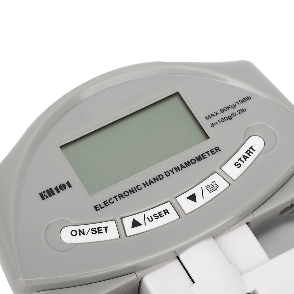 Dinamómetro de Fuerza Electrónico Probador de Fuerza Agarre Manual Medidor Agarre Dinamómetro Mano Digital LCD Grande Registros Memoria Ajustables con