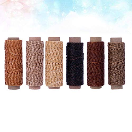 SuPVOX 6 peças de costura de costura encerada de costura, 6 fios de cera fortes práticos de cores pa