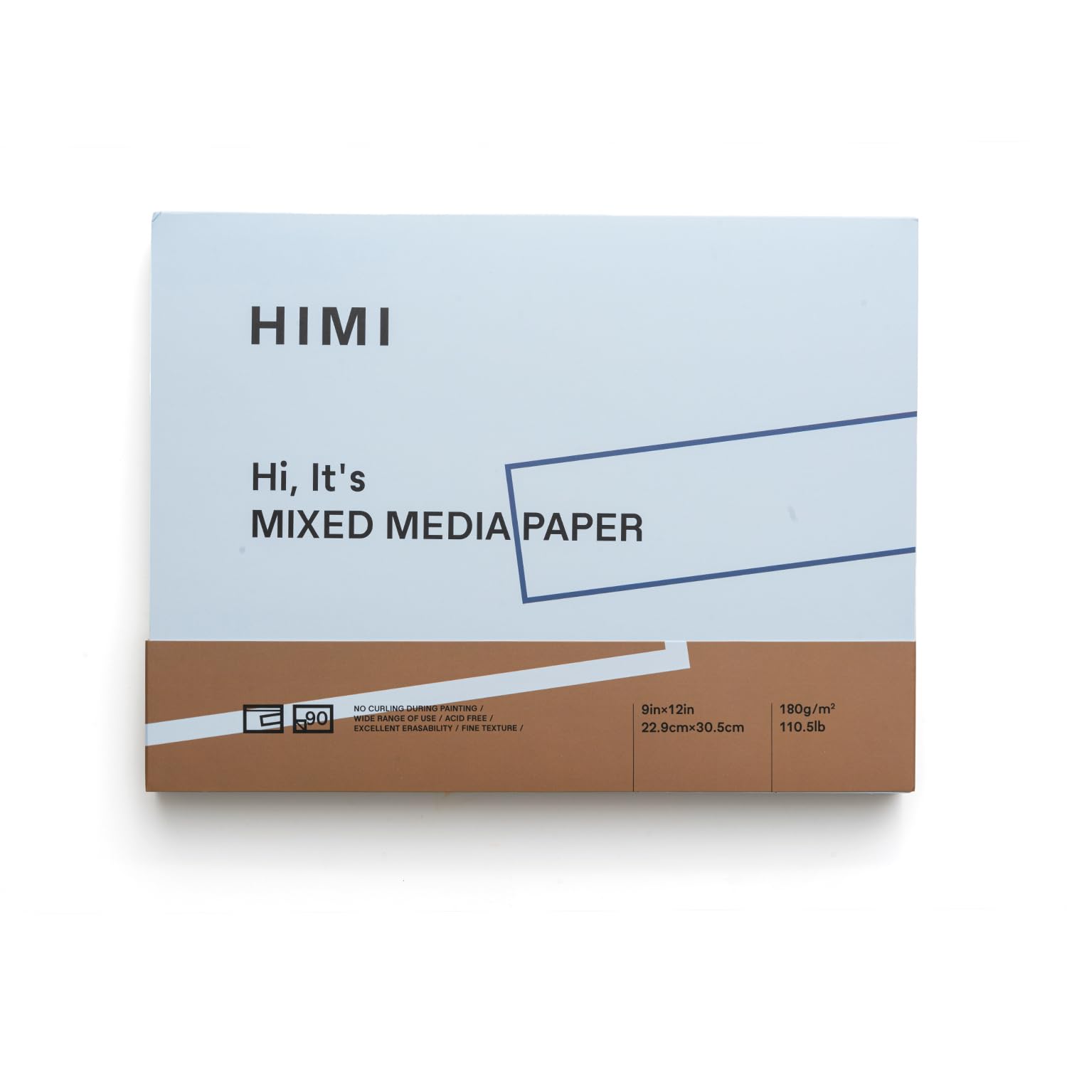 HIMI Mix Media - Blocco di carta mista da 90 fogli, rilegatura a filo laterale, consistenza fine, in acrilico, a guazzo, per schizzi, schizzi, schizzi, forniture artistiche (blu)