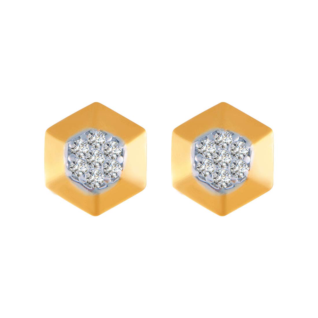 p.c. chandra jewellers 14k (585) Yellow Gold and Diamond Stud Earrings for Women-picture-10